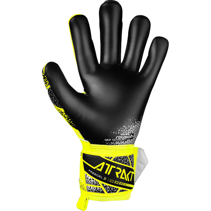 55702352025 Reusch Attrakt Freegel Silver Goalkeeper Gloves Safety Yel