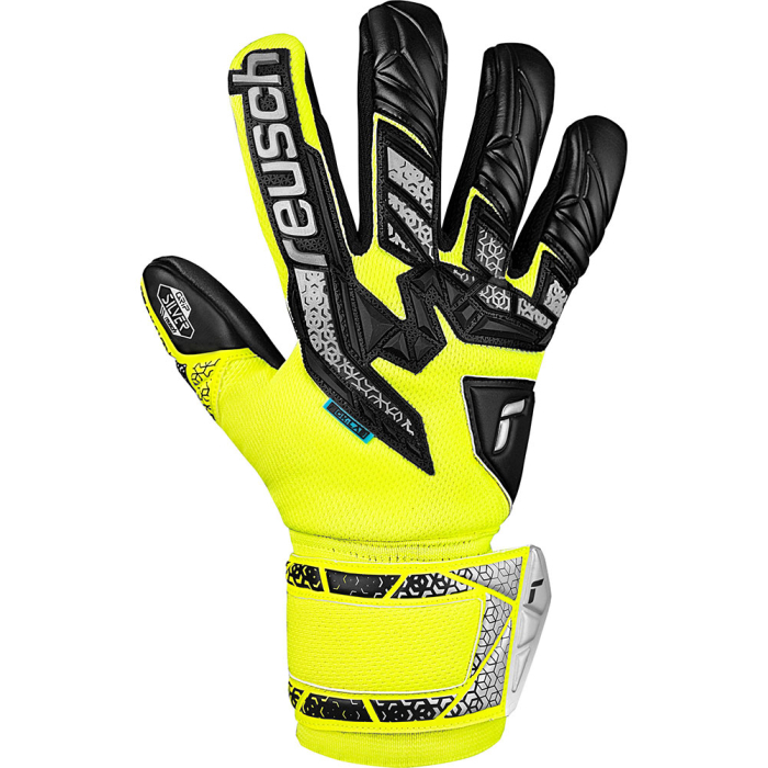 55702352025 Reusch Attrakt Freegel Silver Goalkeeper Gloves Safety Yel
