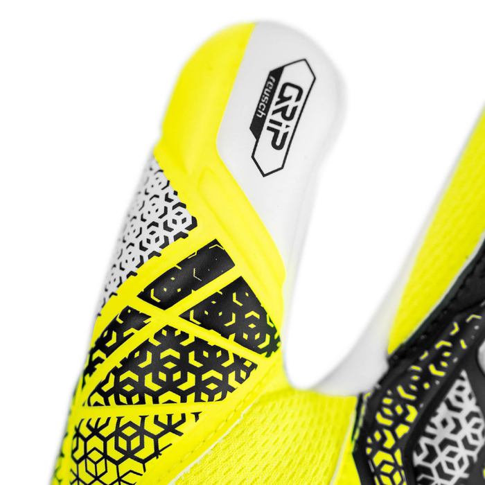 55728152014 Reusch Attrakt Grip Junior Goalkeeper Gloves Safety Yellow