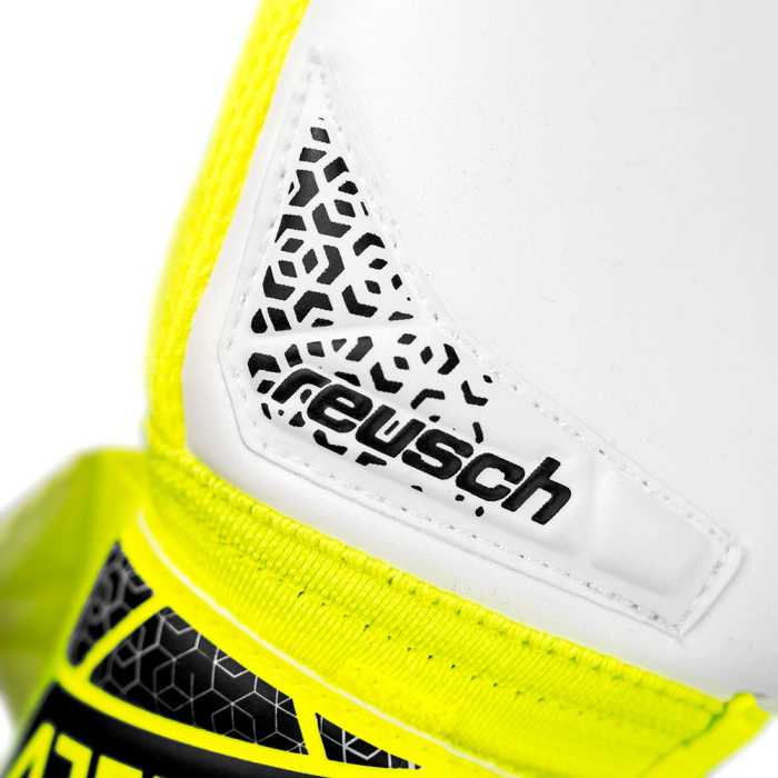 55728152014 Reusch Attrakt Grip Junior Goalkeeper Gloves Safety Yellow