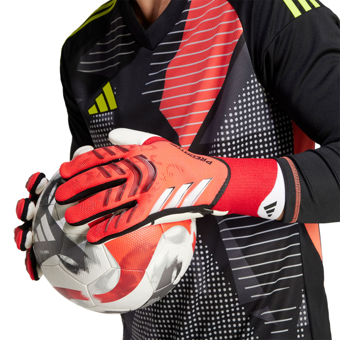 IW6276J adidas Predator 25 Pro Junior Goalkeeper Gloves ruby / lucid r