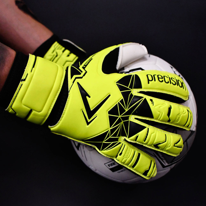 Precision Fusion X Flat Cut Essential Junior Goalkeeper Gloves Fluo Ye