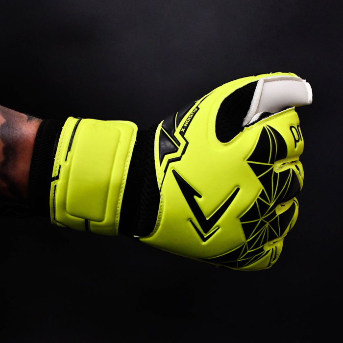 Precision Fusion X Flat Cut Essential Junior Goalkeeper Gloves Fluo Ye