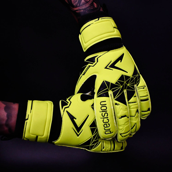 Precision Fusion X Flat Cut Essential Junior Goalkeeper Gloves Fluo Ye