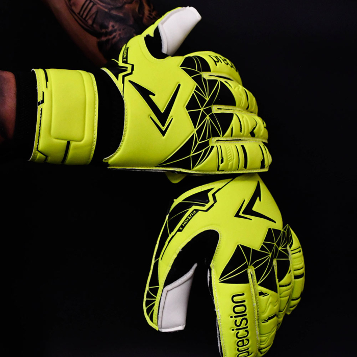 Precision Fusion X Flat Cut Essential Junior Goalkeeper Gloves Fluo Ye