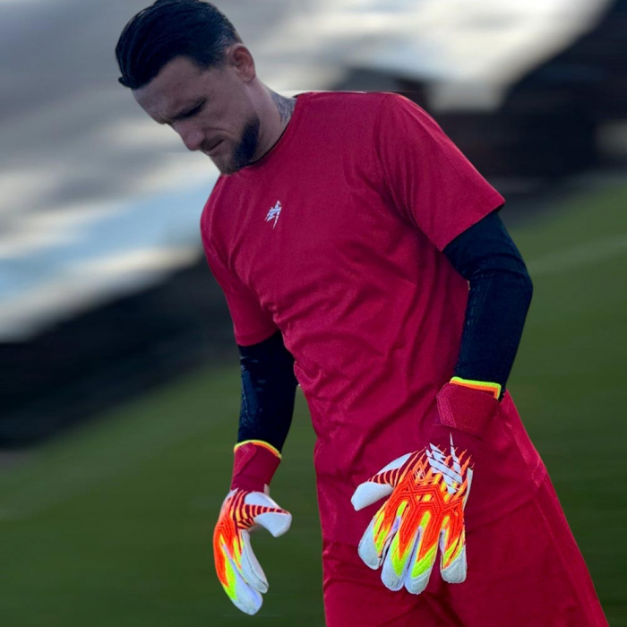 Kaliaaer RE:GEN Rapid Fire 3DXi Kids Goalkeeper Gloves Red/Yellow