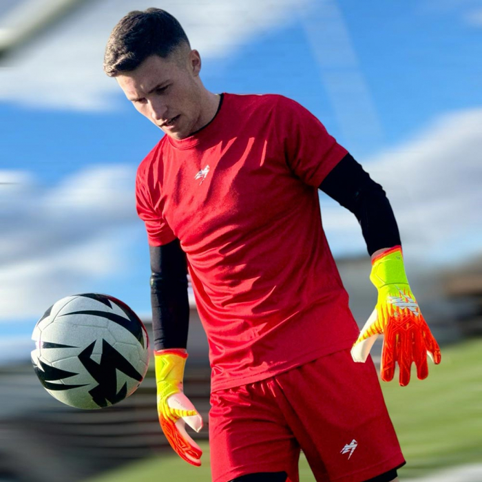 Kaliaaer RE:GEN Reverse Sekure Cut Junior Goalkeeper Gloves Red/Yellow