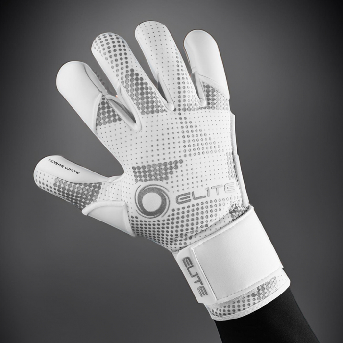 EL4NBJ Elite NOBRE Finger Support Junior Goalkeeper Gloves White