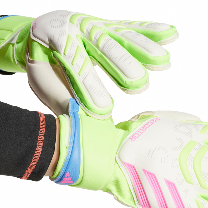 adidas Predator Match Fingersave Goalkeeper Gloves White / Lucid Lemon