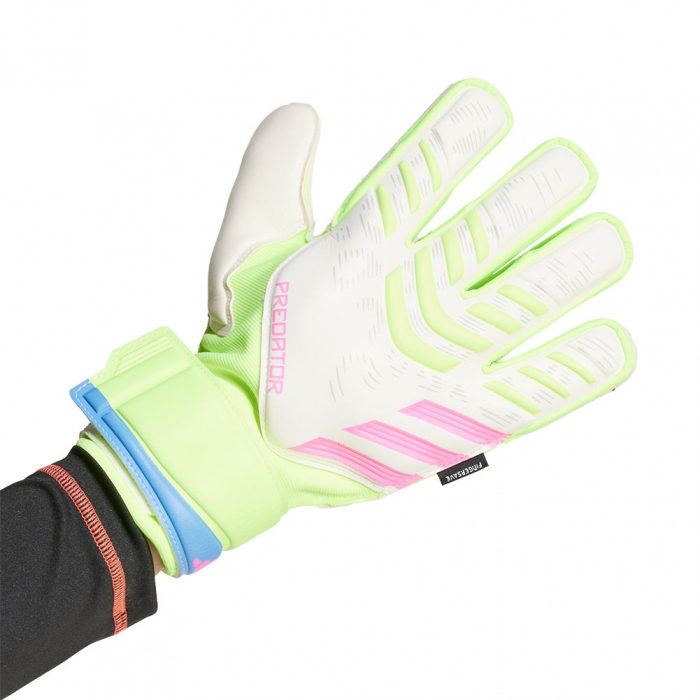 adidas Predator Match Fingersave Goalkeeper Gloves White / Lucid Lemon