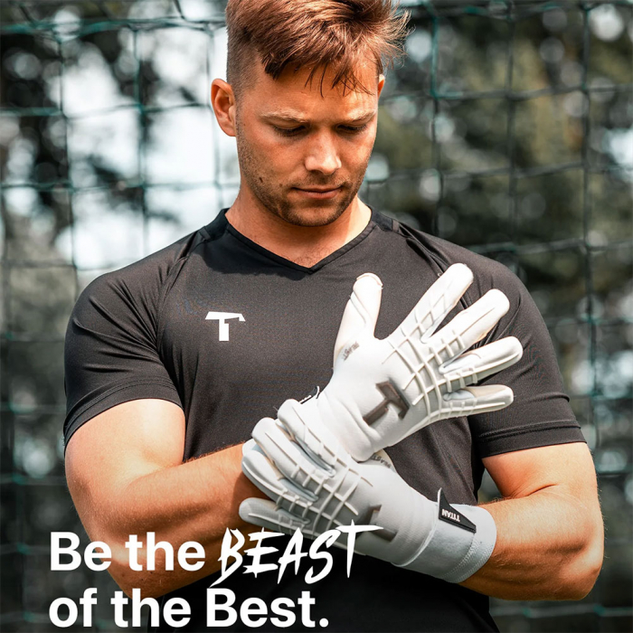 T1TAN White Beast 3.0 Goalkeeper Gloves White TITAN