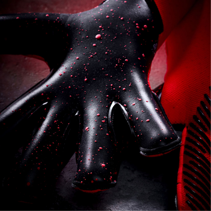 T1TAN Rebel 2.0 Solar Red Finger Protection Junior Goalkeeper Gloves R