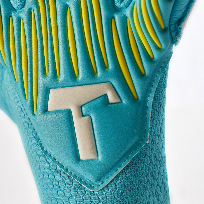 T1TAN Rebel 2.0 Sky Blue Finger Protection Junior Goalkeeper Gloves Sk
