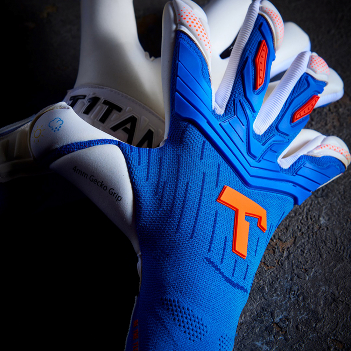 T1TAN Alien Gravity Blue 2.0 Goalkeeper Gloves TITAN Blue / Orange