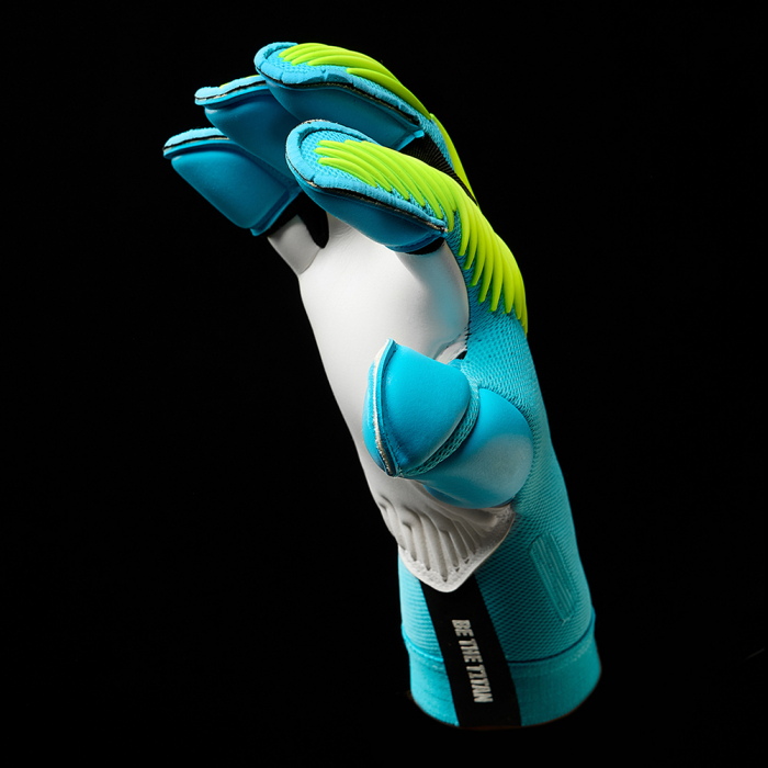 T1TAN Rebel 2.0 Sky Blue Goalkeeper Gloves Sky Blue / Fluo Green TITAN