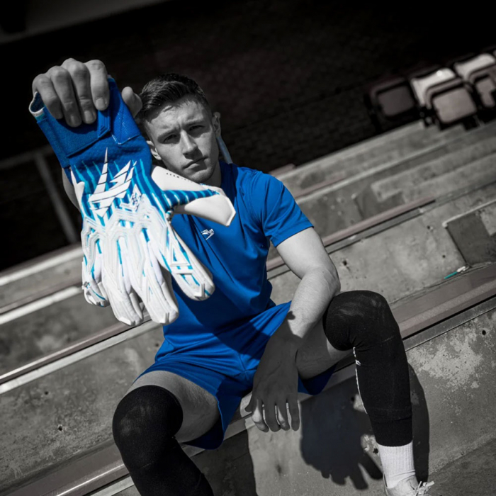 Kaliaaer RE:GEN Reverse Sekure Cut Goalkeeper Gloves White / Cobalt