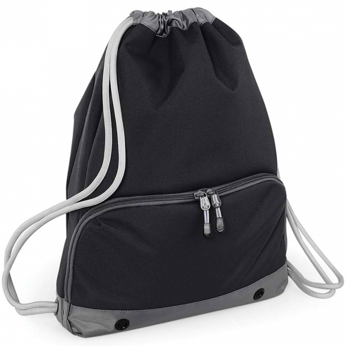 Keeper iD Sports Drawstring Gym Bag (Black/Dark Grey)