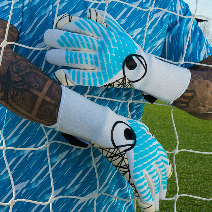 101137301 Uhlsport CYBERTEC ULTRAGRIP HN Goalkeeper Gloves white/cyan