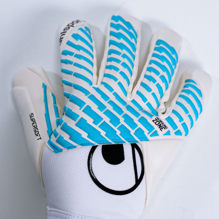 101138001 Uhlsport CYBERTEC SUPERSOFT HN Goalkeeper Gloves white/cyan