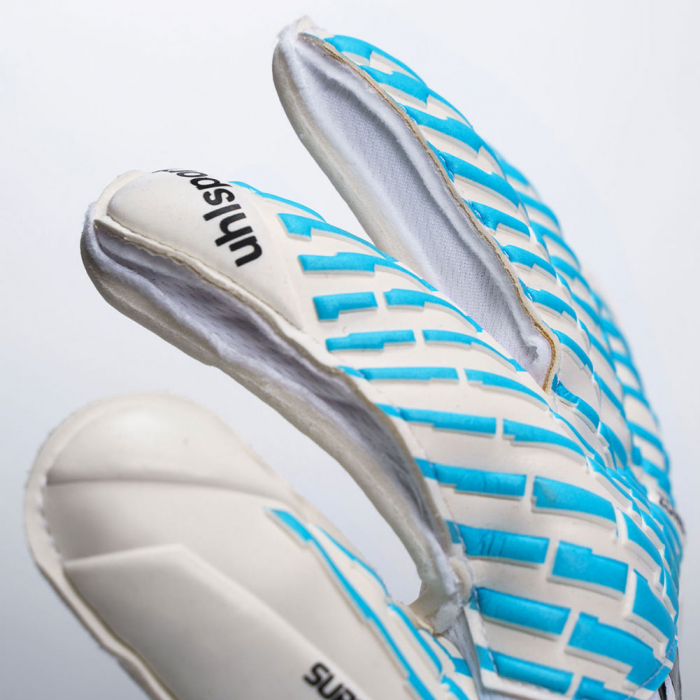 101138101 Uhlsport CYBERTEC SUPERSOFT Goalkeeper Gloves white/cyan