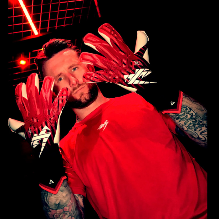 Kaliaaer RE:GEN Attack Reverse Sekure Cut Goalkeeper Gloves Attack Red