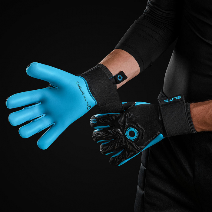 EL4AQJ Elite NEO REVOLUTION X AQUA Junior Goalkeeper Gloves Black/Blue
