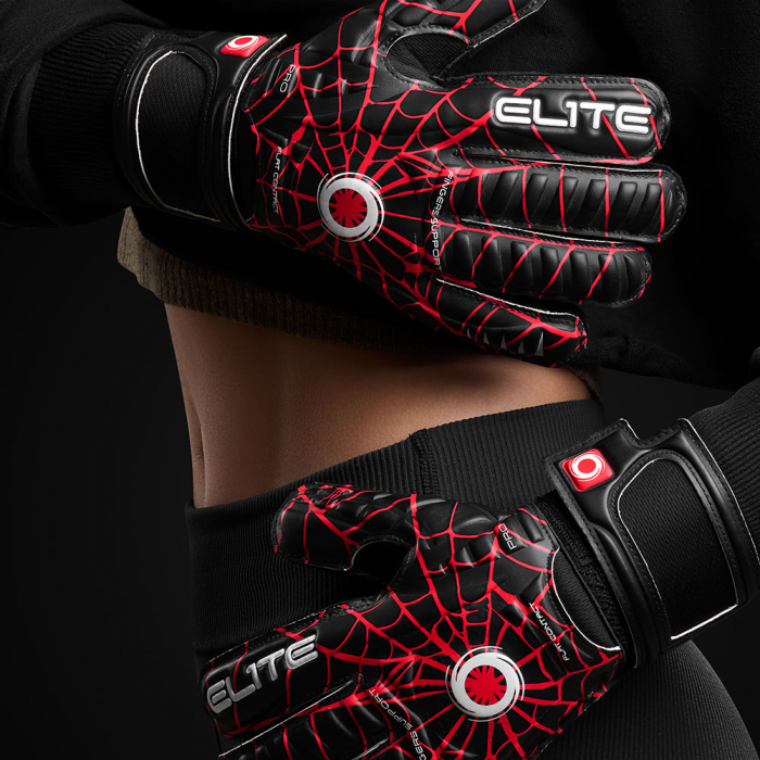 EL4SPD Elite SPIDER PROTECTION Junior Goalkeeper Gloves Black/Red