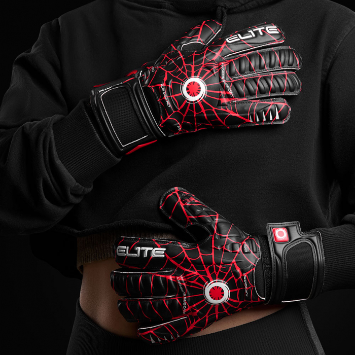 EL4SPD Elite SPIDER PROTECTION Junior Goalkeeper Gloves Black/Red