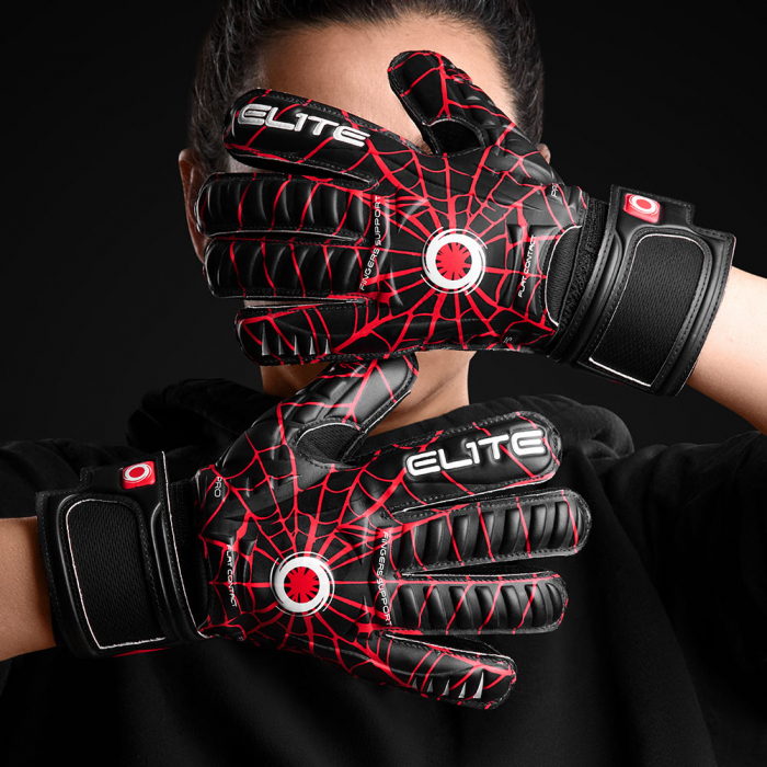 EL4SPD Elite SPIDER PROTECTION Junior Goalkeeper Gloves Black/Red