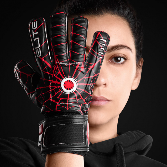EL4SPD Elite SPIDER PROTECTION Junior Goalkeeper Gloves Black/Red