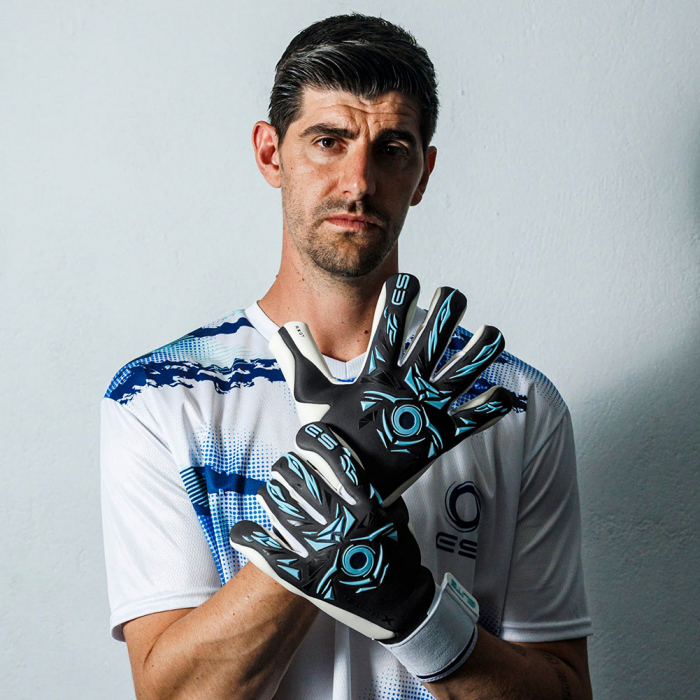 EL4GRYJ Elite NEO REVOLUTION X GT Junior Goalkeeper Gloves Grey/Cyan
