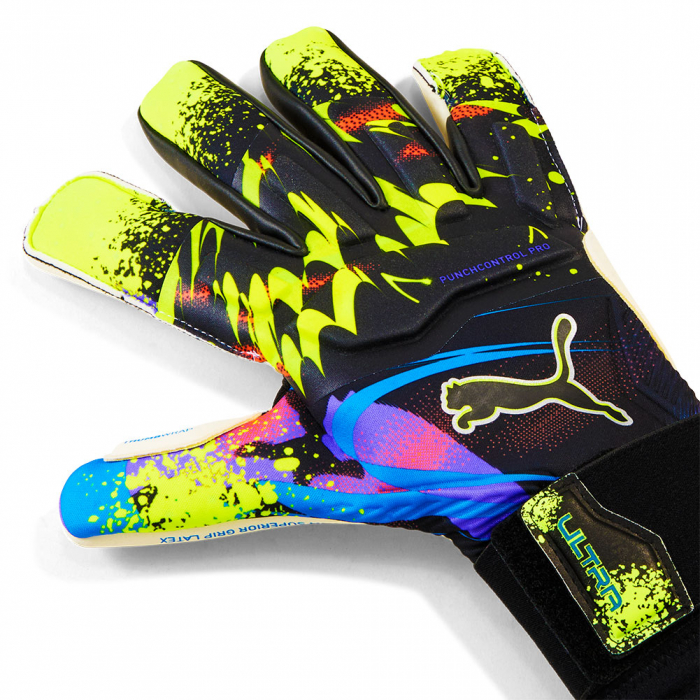 04211401 Puma ULTRA ULTIMATE TEASER Hybrid Goalkeeper Gloves Black/Flu