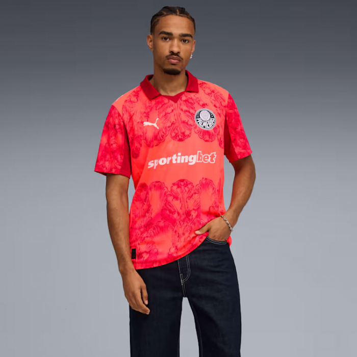 78107010 Puma x Kidsuper PALMEIRAS GK Jersey Glowing Red-Dark Crimson