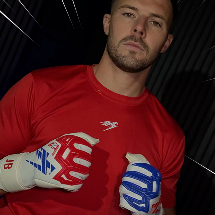 Kaliaaer RE:GEN XTENSION Cut Goalkeeper Gloves White/Blue/Red