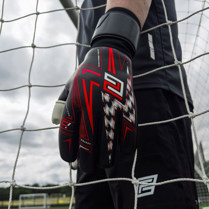 Keeper iD Goalproof POWER ProTect Goalkeeper Gloves Black / Power Red