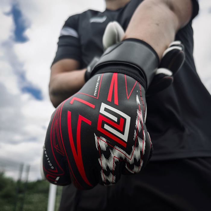 Keeper iD Goalproof POWER ProTect Goalkeeper Gloves Black / Power Red