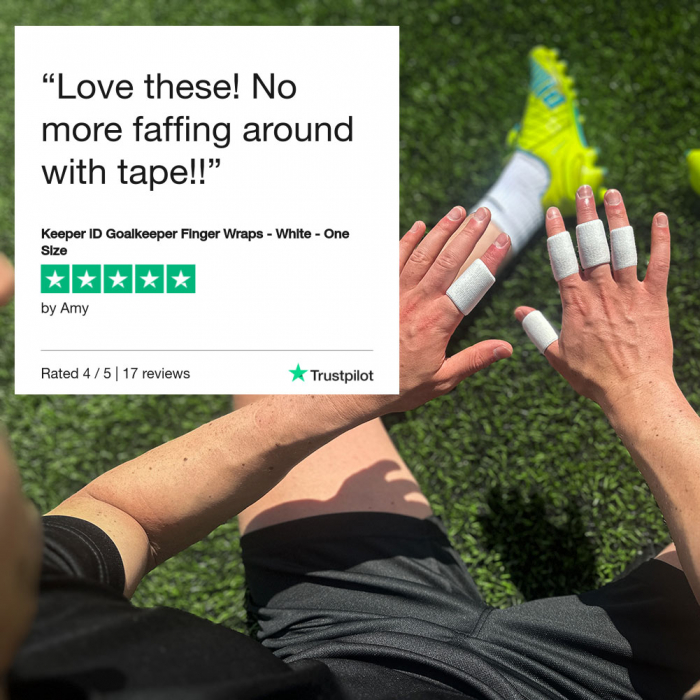 Keeper iD Elasticated Goalkeeper Finger Wraps White 