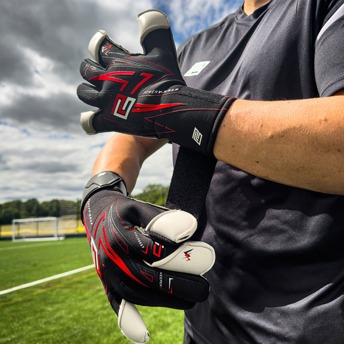 Keeper iD Goalproof POWER V-WRAP Vapor Cut Black / Power Red
