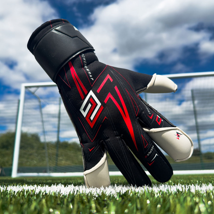 Keeper iD Goalproof POWER V-WRAP Vapor Cut Black / Power Red Junior 