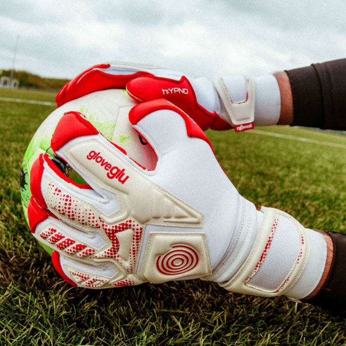 70082402J Gloveglu h:YPNO Original Junior Goalkeeper Gloves White/Red