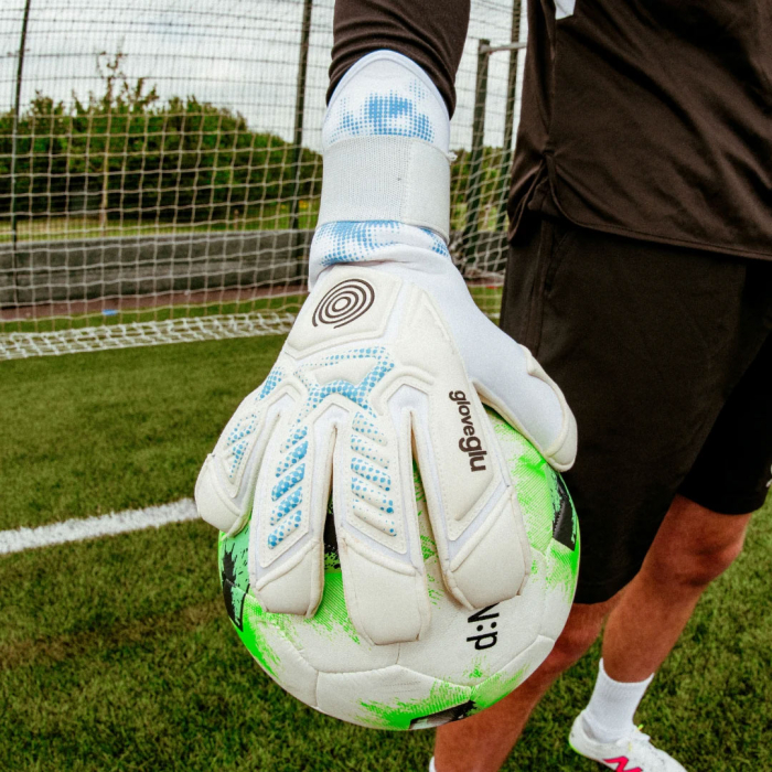 Gloveglu s:PIRIT gloveglu original Junior Goalkeeper Gloves white/cyan