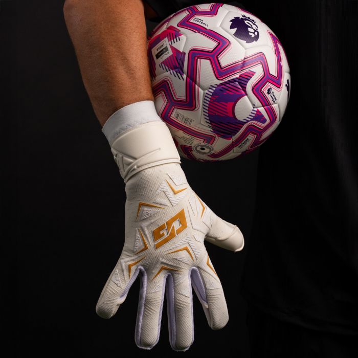 ONE OG1 Type-G David Raya Gold Junior Goalkeeper Gloves White/Gold