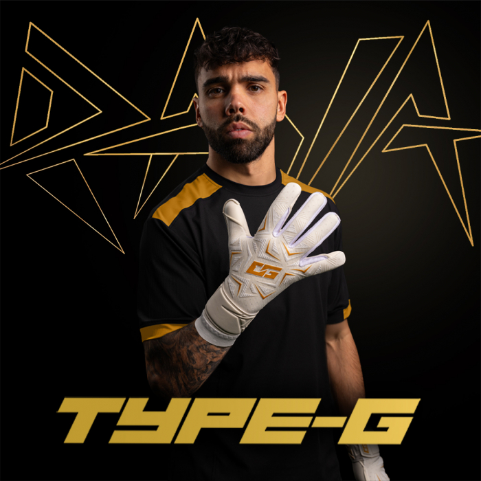 ONE OG1 Type-G David Raya Gold Junior Goalkeeper Gloves White/Gold