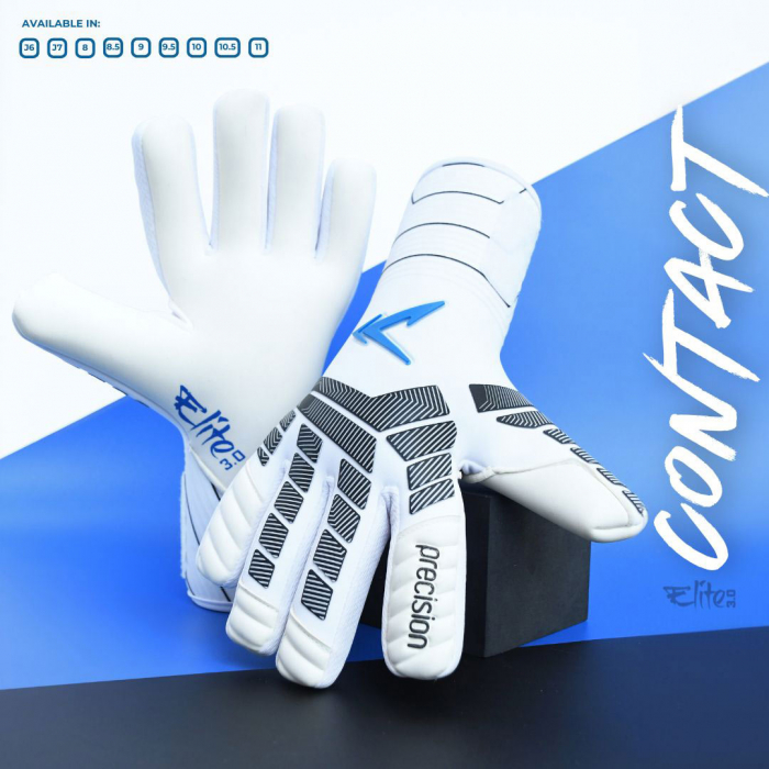 PRG842 Precision GK Elite 3.0 Contact Junior Goalkeeper Gloves White