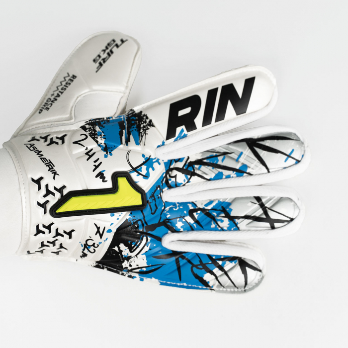 Rinat ASIMETRIK TURF Junior Goalkeeper Gloves White/Blue