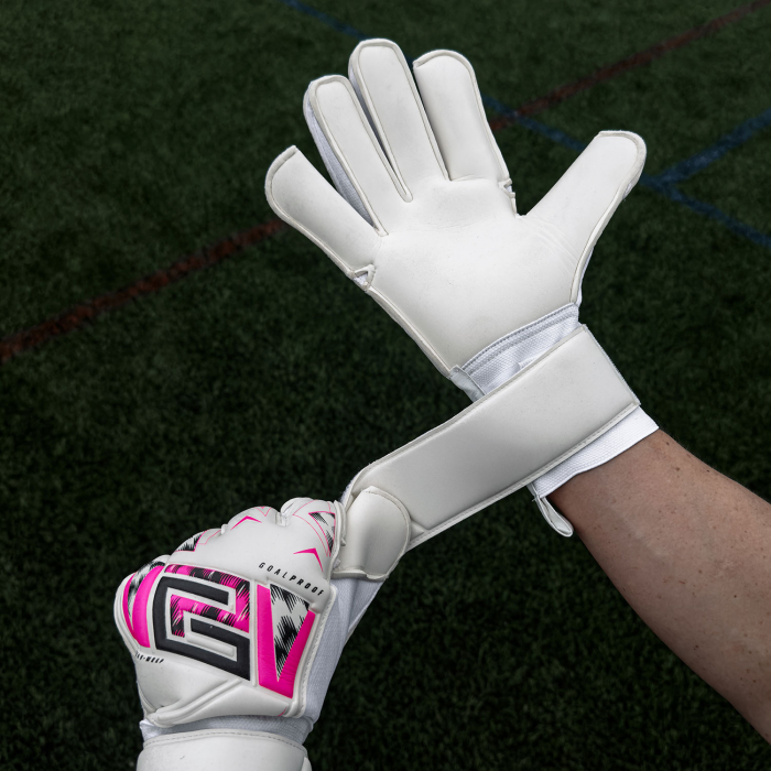 Keeper iD Goalproof POWER 1.0 V-Wrap Junior Goalkeeper Gloves White / 
