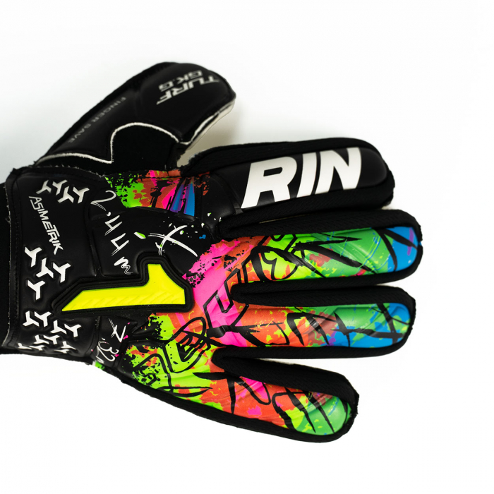 ASNI109 Rinat ASIMETRIK SPINE TURF Junior Goalkeeper Gloves Black