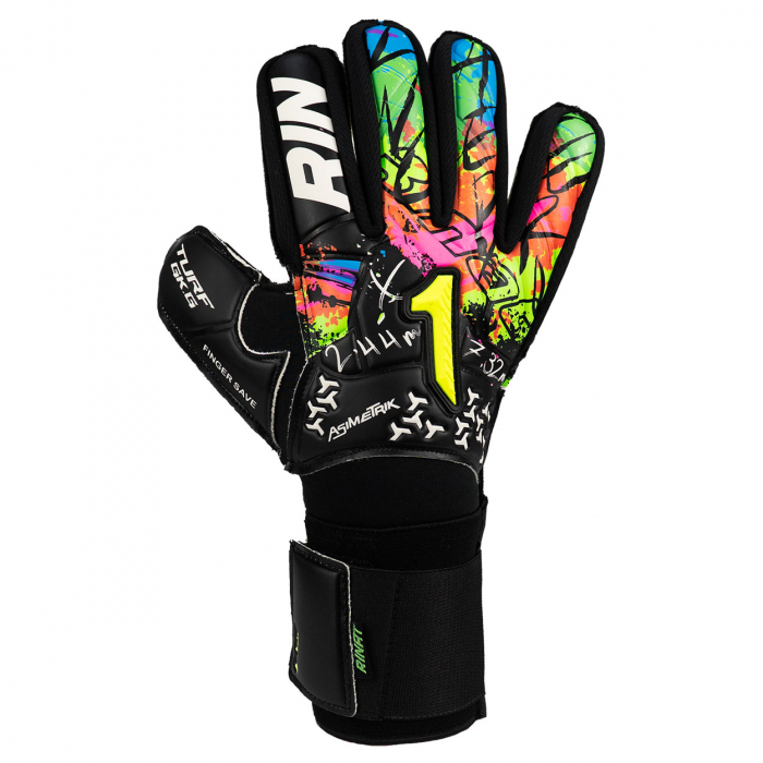 ASNI109 Rinat ASIMETRIK SPINE TURF Junior Goalkeeper Gloves Black