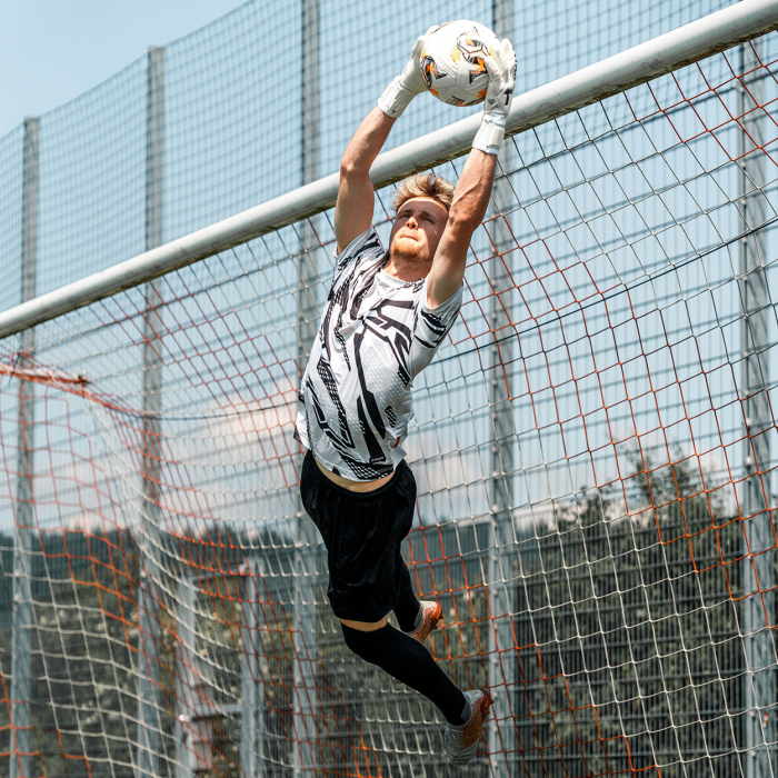 T1TAN Legend 1.0 Whiteout Finger Protection Goalkeeper Gloves White
