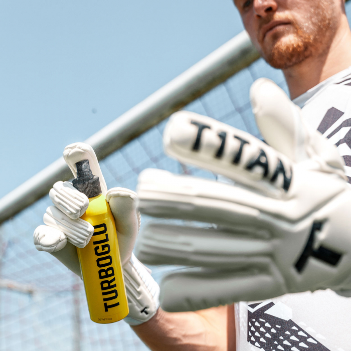 T1TAN Legend 1.0 Whiteout Finger Protection Goalkeeper Gloves White